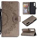 For Xiaomi Mi 9 SE Totem Flower Embossed Horizontal Flip TPU + PU Leather Case with Holder & Card Slots & Wallet(Grey)
