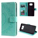 For Xiaomi Poco X3 Totem Flower Embossed Horizontal Flip TPU + PU Leather Case with Holder & Card Slots & Wallet(Green)