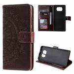 For Xiaomi Poco X3 Totem Flower Embossed Horizontal Flip TPU + PU Leather Case with Holder & Card Slots & Wallet(Brown)