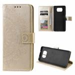 For Xiaomi Poco X3 Totem Flower Embossed Horizontal Flip TPU + PU Leather Case with Holder & Card Slots & Wallet(Gold)