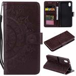 For Xiaomi Redmi 7A Totem Flower Embossed Horizontal Flip TPU + PU Leather Case with Holder & Card Slots & Wallet(Brown)