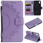 For Xiaomi Redmi 7A Totem Flower Embossed Horizontal Flip TPU + PU Leather Case with Holder & Card Slots & Wallet(Purple)