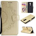 For Nokia 7 Plus Totem Flower Embossed Horizontal Flip TPU + PU Leather Case with Holder & Card Slots & Wallet(Gold)
