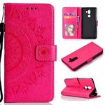 For Nokia 7 Plus Totem Flower Embossed Horizontal Flip TPU + PU Leather Case with Holder & Card Slots & Wallet(Red)