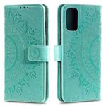 For vivo V17 / V19 Totem Flower Embossed Horizontal Flip TPU + PU Leather Case with Holder & Card Slots & Wallet(Green)