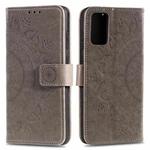 For vivo V17 / V19 Totem Flower Embossed Horizontal Flip TPU + PU Leather Case with Holder & Card Slots & Wallet(Gray)