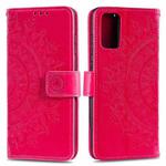 For vivo V17 / V19 Totem Flower Embossed Horizontal Flip TPU + PU Leather Case with Holder & Card Slots & Wallet(Red)