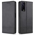 For vivo Y72 5G AZNS Magnetic Calf Texture Horizontal Flip Leather Case with Card Slots & Holder & Wallet(Black)