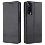 For vivo iQOO Z3 AZNS Magnetic Calf Texture Horizontal Flip Leather Case with Card Slots & Holder & Wallet(Black)