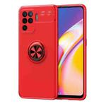For OPPO A94 Metal Ring Holder 360 Degree Rotating TPU Case(Red+Red)