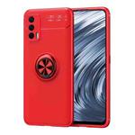 For OPPO Realme V15 Metal Ring Holder 360 Degree Rotating TPU Case(Red+Red)