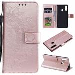 For Samsung Galaxy A10s Totem Flower Embossed Horizontal Flip TPU + PU Leather Case with Holder & Card Slots & Wallet(Rose Gold)