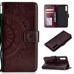 For Samsung Galaxy A70 Totem Flower Embossed Horizontal Flip TPU + PU Leather Case with Holder & Card Slots & Wallet(Brown)