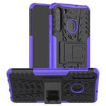 For Samsung Galaxy A21 (US Version) Tire Texture Shockproof TPU+PC Protective Case with Holder(Purple)
