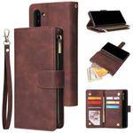 For Galaxy Note 10 Multifunctional Retro Frosted Horizontal Flip Leather Case with Card Slot & Holder & Zipper Wallet & Photo Frame & Lanyard(Coffee)