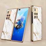 For Huawei Mate X2 GKK Electroplating Painted Glass Phone Case(Gold Line White)