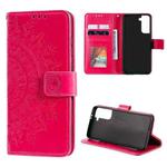 For Samsung Galaxy S21+ 5G Totem Flower Embossed Horizontal Flip TPU + PU Leather Case with Holder & Card Slots & Wallet(Red)