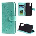 For Samsung Galaxy Note20 Totem Flower Embossed Horizontal Flip TPU + PU Leather Case with Holder & Card Slots & Wallet(Green)