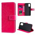 For Samsung Galaxy Note20 Totem Flower Embossed Horizontal Flip TPU + PU Leather Case with Holder & Card Slots & Wallet(Red)