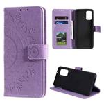 For Samsung Galaxy Note20 Totem Flower Embossed Horizontal Flip TPU + PU Leather Case with Holder & Card Slots & Wallet(Purple)