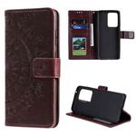 For Samsung Galaxy Note20 Ultra Totem Flower Embossed Horizontal Flip TPU + PU Leather Case with Holder & Card Slots & Wallet(Brown)