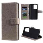 For Samsung Galaxy Note20 Ultra Totem Flower Embossed Horizontal Flip TPU + PU Leather Case with Holder & Card Slots & Wallet(Grey)