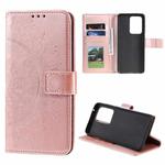 For Samsung Galaxy Note20 Ultra Totem Flower Embossed Horizontal Flip TPU + PU Leather Case with Holder & Card Slots & Wallet(Rose Gold)