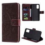 For Samsung Galaxy S20 Totem Flower Embossed Horizontal Flip TPU + PU Leather Case with Holder & Card Slots & Wallet(Brown)