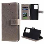 For Samsung Galaxy S20 Ultra Totem Flower Embossed Horizontal Flip TPU + PU Leather Case with Holder & Card Slots & Wallet(Grey)