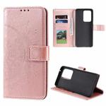 For Samsung Galaxy S20 Ultra Totem Flower Embossed Horizontal Flip TPU + PU Leather Case with Holder & Card Slots & Wallet(Rose Gold)