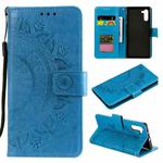 For Samsung Galaxy Note10 Totem Flower Embossed Horizontal Flip TPU + PU Leather Case with Holder & Card Slots & Wallet(Blue)