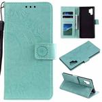 For Samsung Galaxy Note10 Plus Totem Flower Embossed Horizontal Flip TPU + PU Leather Case with Holder & Card Slots & Wallet(Green)