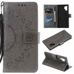 For Samsung Galaxy Note10 Plus Totem Flower Embossed Horizontal Flip TPU + PU Leather Case with Holder & Card Slots & Wallet(Grey)