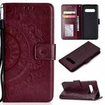 For Samsung Galaxy S10e Totem Flower Embossed Horizontal Flip TPU + PU Leather Case with Holder & Card Slots & Wallet(Brown)