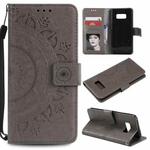 For Samsung Galaxy S10 5G Totem Flower Embossed Horizontal Flip TPU + PU Leather Case with Holder & Card Slots & Wallet(Grey)