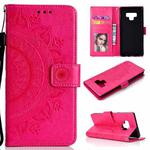 For Samsung Galaxy Note9 Totem Flower Embossed Horizontal Flip TPU + PU Leather Case with Holder & Card Slots & Wallet(Red)