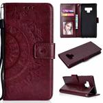For Samsung Galaxy Note9 Totem Flower Embossed Horizontal Flip TPU + PU Leather Case with Holder & Card Slots & Wallet(Brown)
