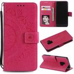 For Samsung Galaxy S9 Totem Flower Embossed Horizontal Flip TPU + PU Leather Case with Holder & Card Slots & Wallet(Red)