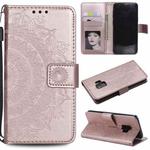 For Samsung Galaxy S9 Totem Flower Embossed Horizontal Flip TPU + PU Leather Case with Holder & Card Slots & Wallet(Rose Gold)