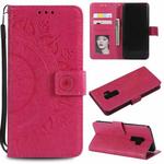 For Samsung Galaxy S9 Plus Totem Flower Embossed Horizontal Flip TPU + PU Leather Case with Holder & Card Slots & Wallet(Red)