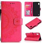 For Samsung Galaxy A01 Totem Flower Embossed Horizontal Flip TPU + PU Leather Case with Holder & Card Slots & Wallet(Red)