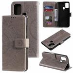 For Samsung Galaxy A21s Totem Flower Embossed Horizontal Flip TPU + PU Leather Case with Holder & Card Slots & Wallet(Grey)