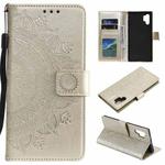 For Samsung Galaxy A32 5G Totem Flower Embossed Horizontal Flip TPU + PU Leather Case with Holder & Card Slots & Wallet(Gold)