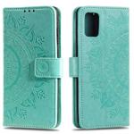 For Samsung Galaxy A71 5G Totem Flower Embossed Horizontal Flip TPU + PU Leather Case with Holder & Card Slots & Wallet(Green)