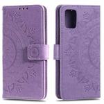 For Samsung Galaxy A51 5G Totem Flower Embossed Horizontal Flip TPU + PU Leather Case with Holder & Card Slots & Wallet(Purple)