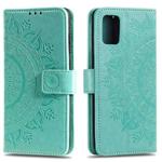 For Samsung Galaxy A51 Totem Flower Embossed Horizontal Flip TPU + PU Leather Case with Holder & Card Slots & Wallet(Green)