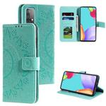 For Samsung Galaxy A52 5G / 4G Totem Flower Embossed Horizontal Flip TPU + PU Leather Case with Holder & Card Slots & Wallet(Green)