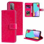 For Samsung Galaxy A72 5G / 4G Totem Flower Embossed Horizontal Flip TPU + PU Leather Case with Holder & Card Slots & Wallet(Red)