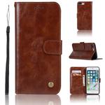 For iPhone 7 Plus / 8 Plus Retro Copper Buckle Crazy Horse Horizontal Flip PU Leather Case with Holder & Card Slots & Wallet & Lanyard(Brown)
