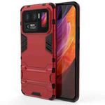 For Xiaomi Mi 11 Ultra Shockproof PC + TPU Protective Case with Hidden Holder(Red)